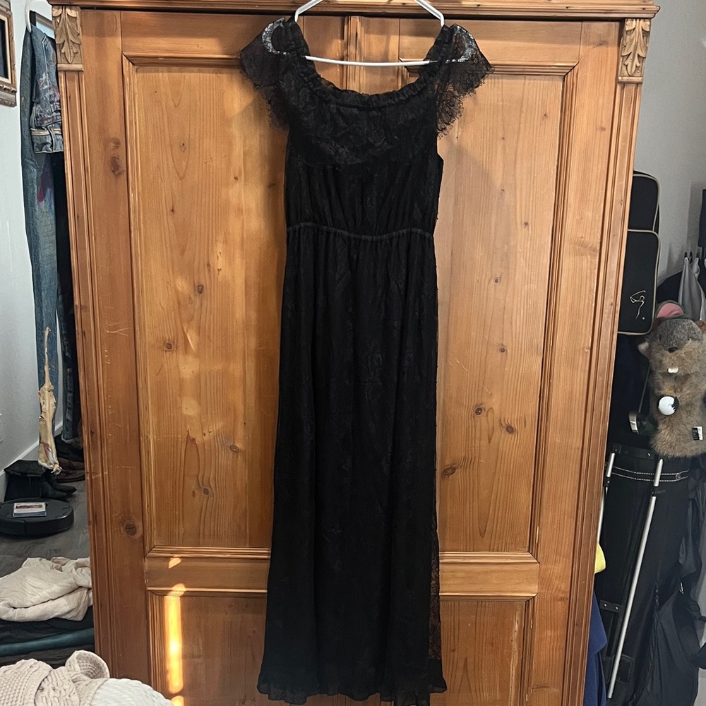 The Kooples Black Lace Maxi Dress